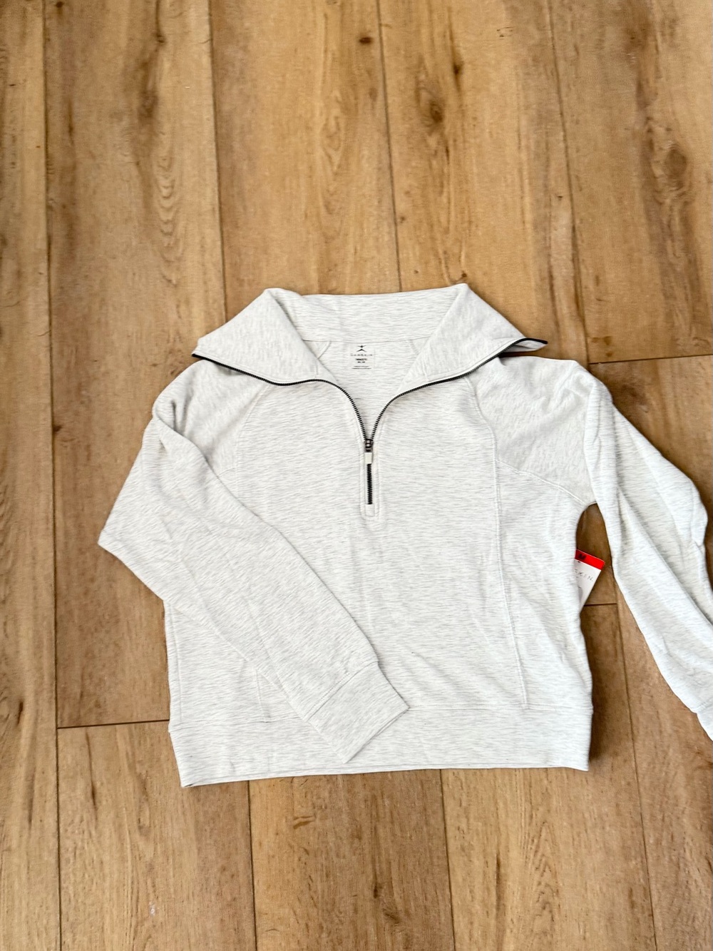 Light Gray Quarter-Zip Women's Pullover Top